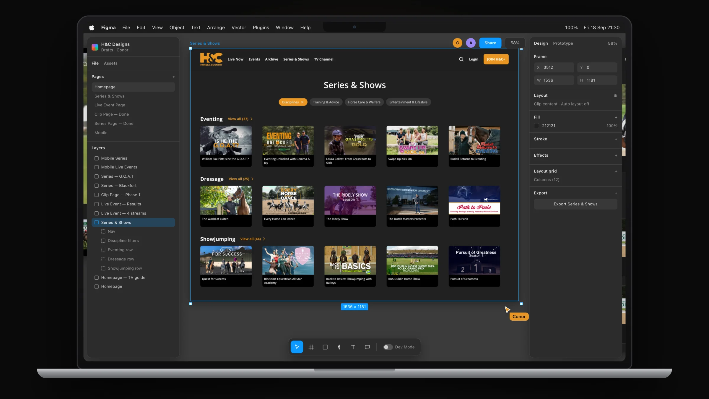 Series & Shows: browse by discipline